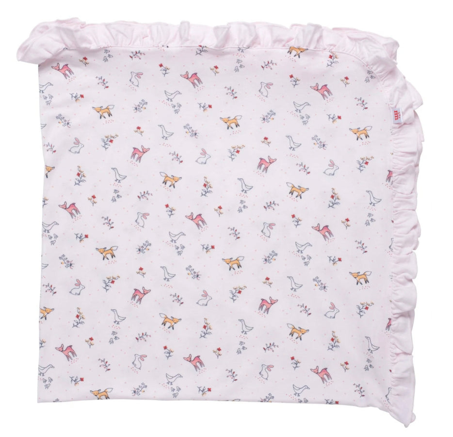 woodsy tale modal soothing swaddle blanket I pink