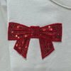 Girls Cropped Tee with Red Sequin Bows