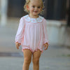 Pink Goose Embroidered Baby Girl Romper Ruffle
Collar
