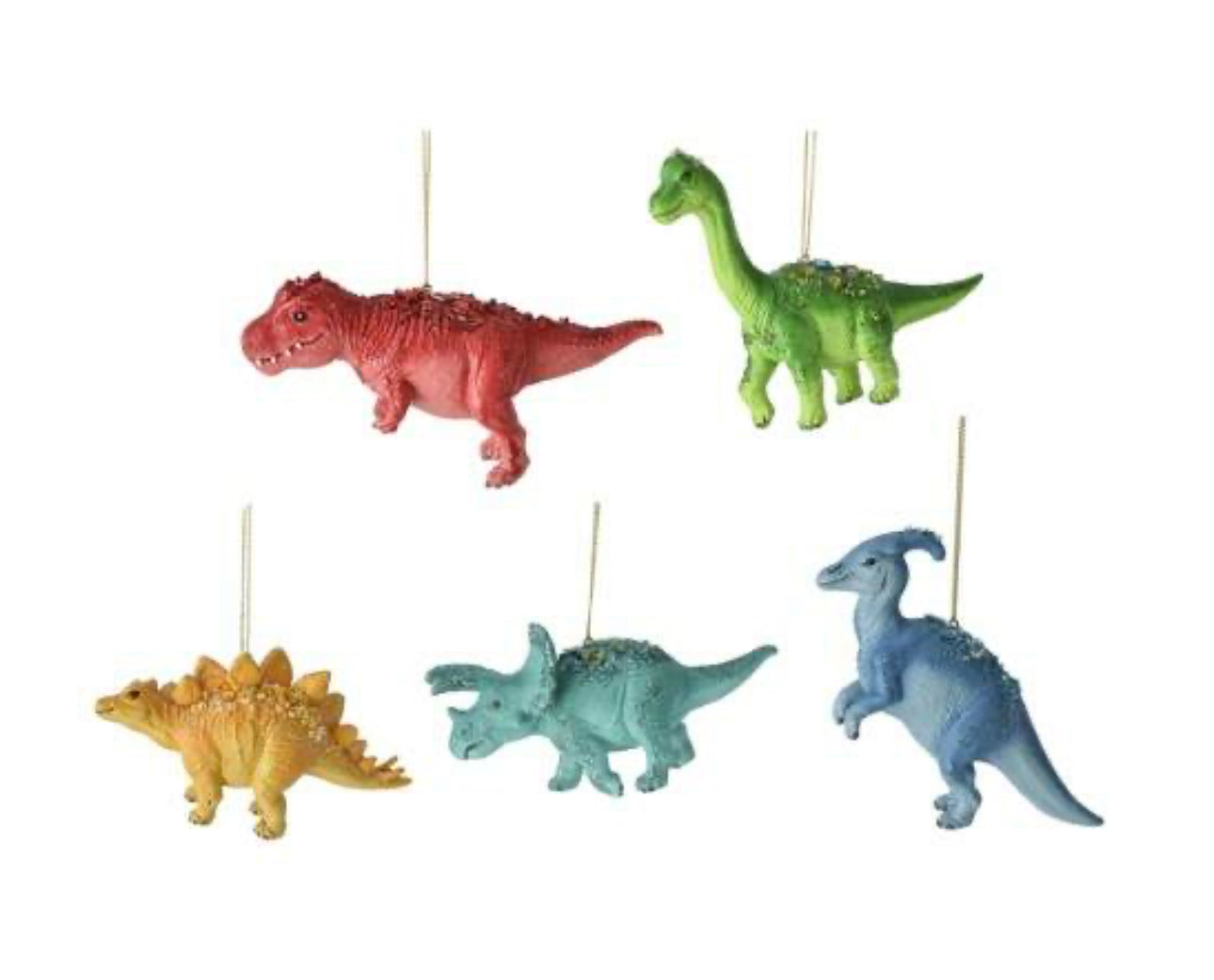 Ganz Glitter Dinosaur Ornaments