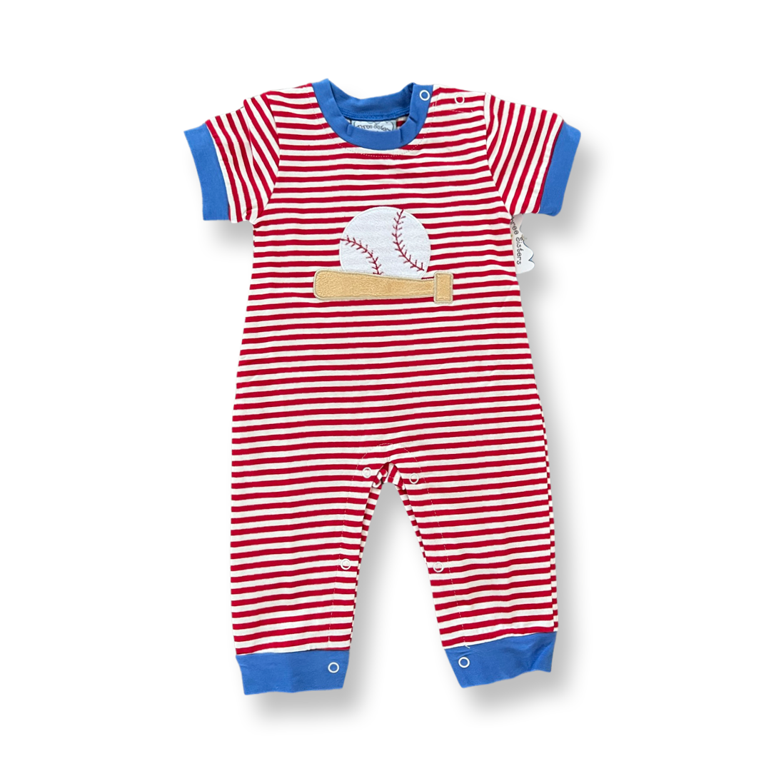 Three Sisters Baseball Appliqué Boys Romper