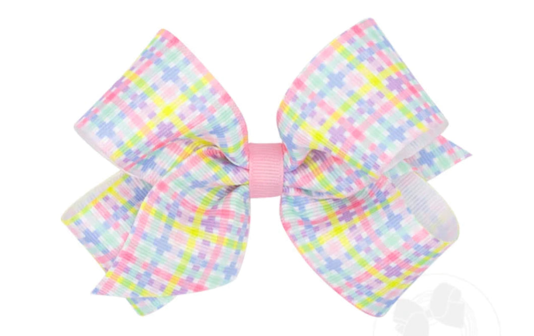 Wee Ones King Spring Plaid Print Bow