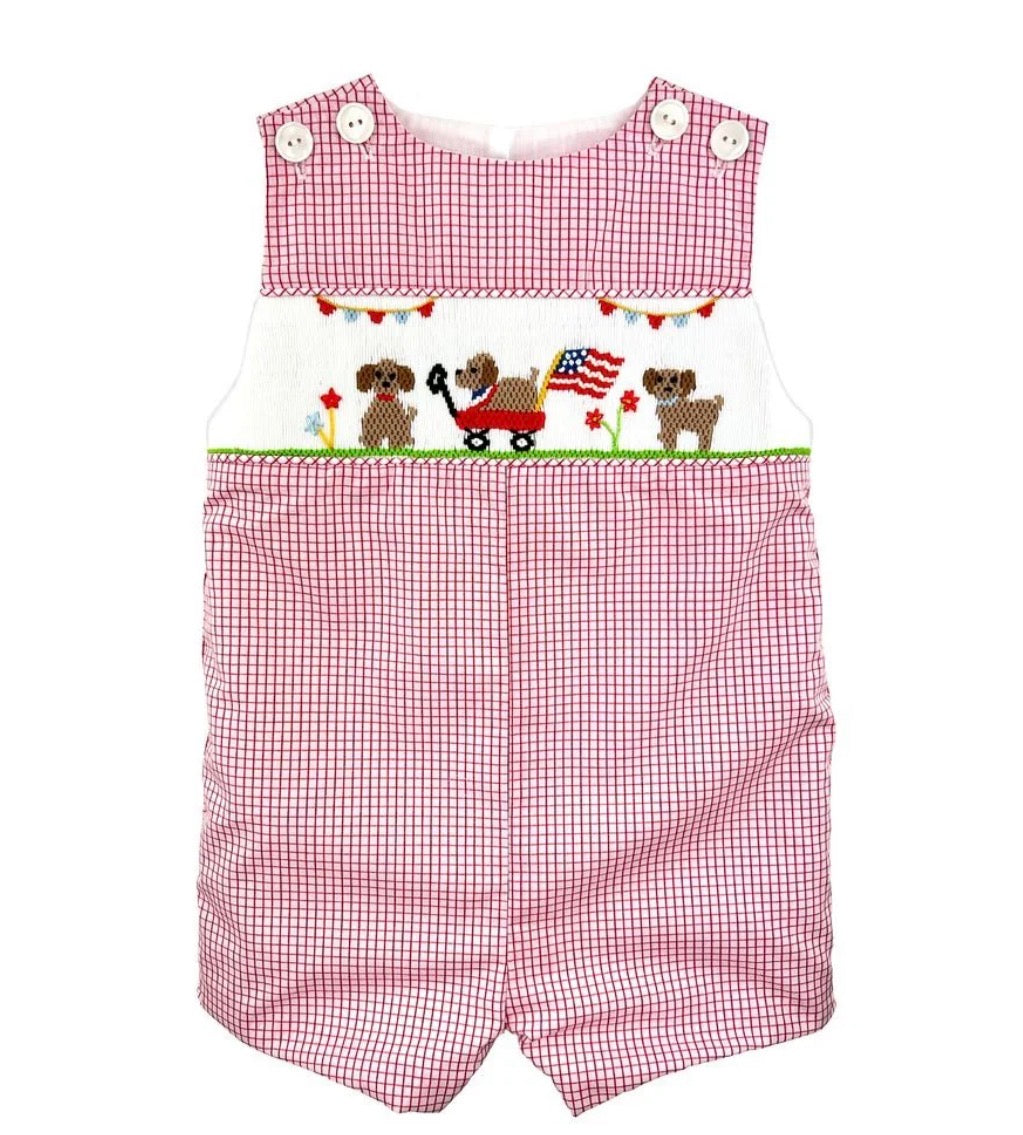 Fourth of July Smocked Dog Parade Jon Jon