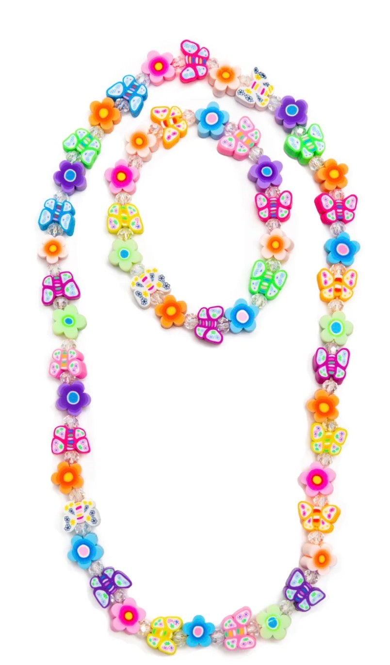 Flutter Flowers Necklace & Bracelet Set