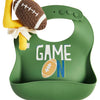 Mudpie Football Silicone Bib and Rattle Set