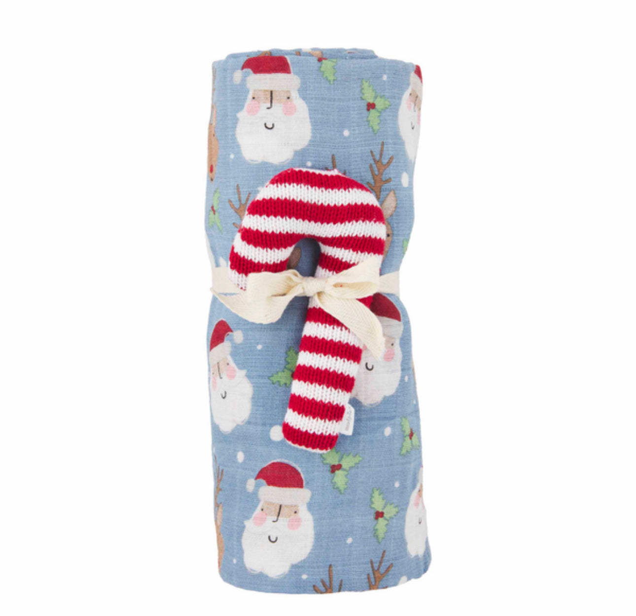 Mudpie Swaddle and Rattle Set