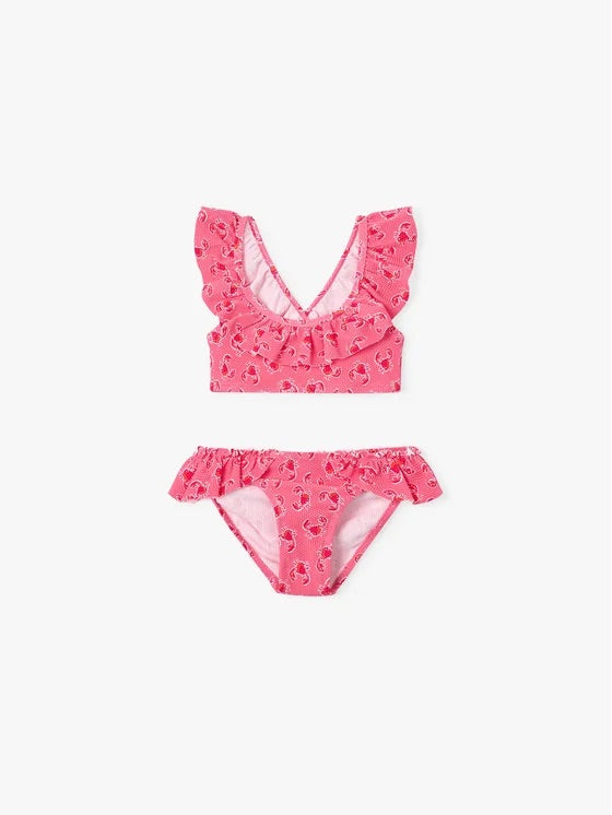 Girl's Crab Print 2 Piece Swim Set