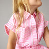 Girls Cotton Pink Stripe Short Set