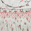 White Pink Rose Dobby Smocked Dress