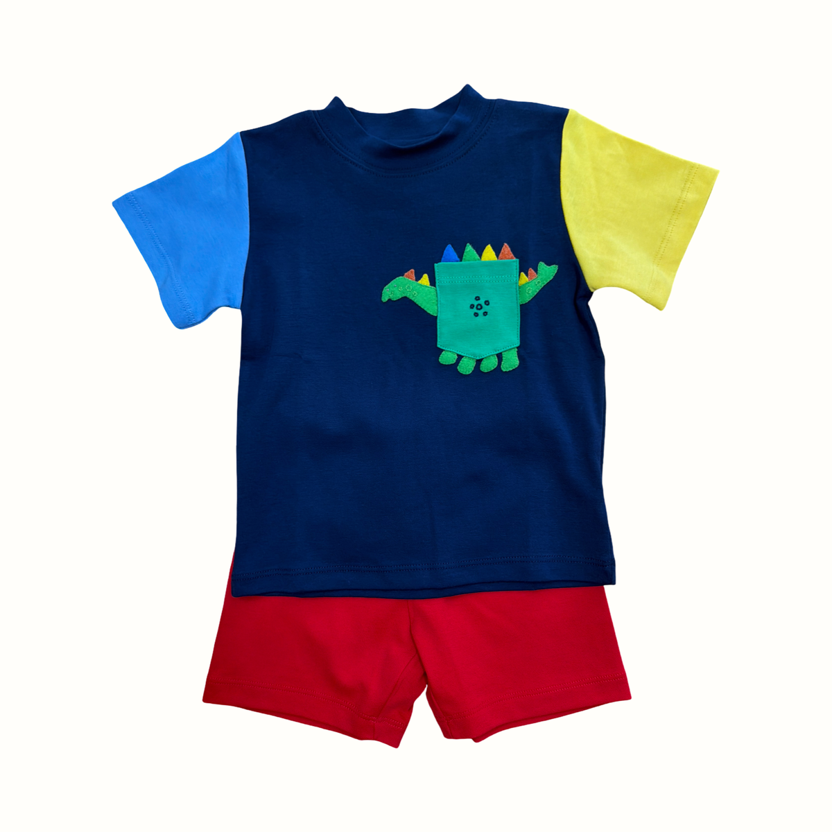 Squiggles by Charlie Crayon Dino Pocket Short Set