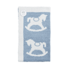 Chenille Rocking Horse Blanket-Blue