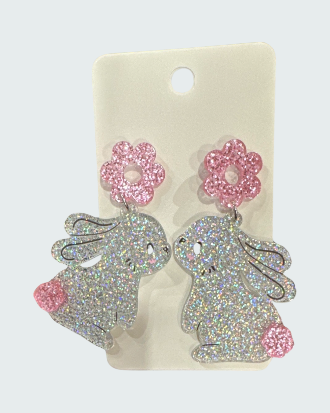 Glitter Easter bunny earrings