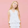 Embroidered eyelet, tiered ruffled skort set