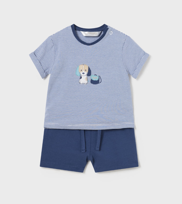 Mayoral Baby Boys 2 Piece Dog Appliqué Short Set