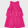 Mayoral Girls Pink Ruffled Crêpe Playsuit