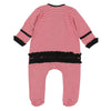 Bulldog Pride Appliqué Ruffle Zip Footie