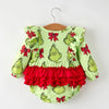 Grinch Inspired Baby Girl Bubble w/ Bows