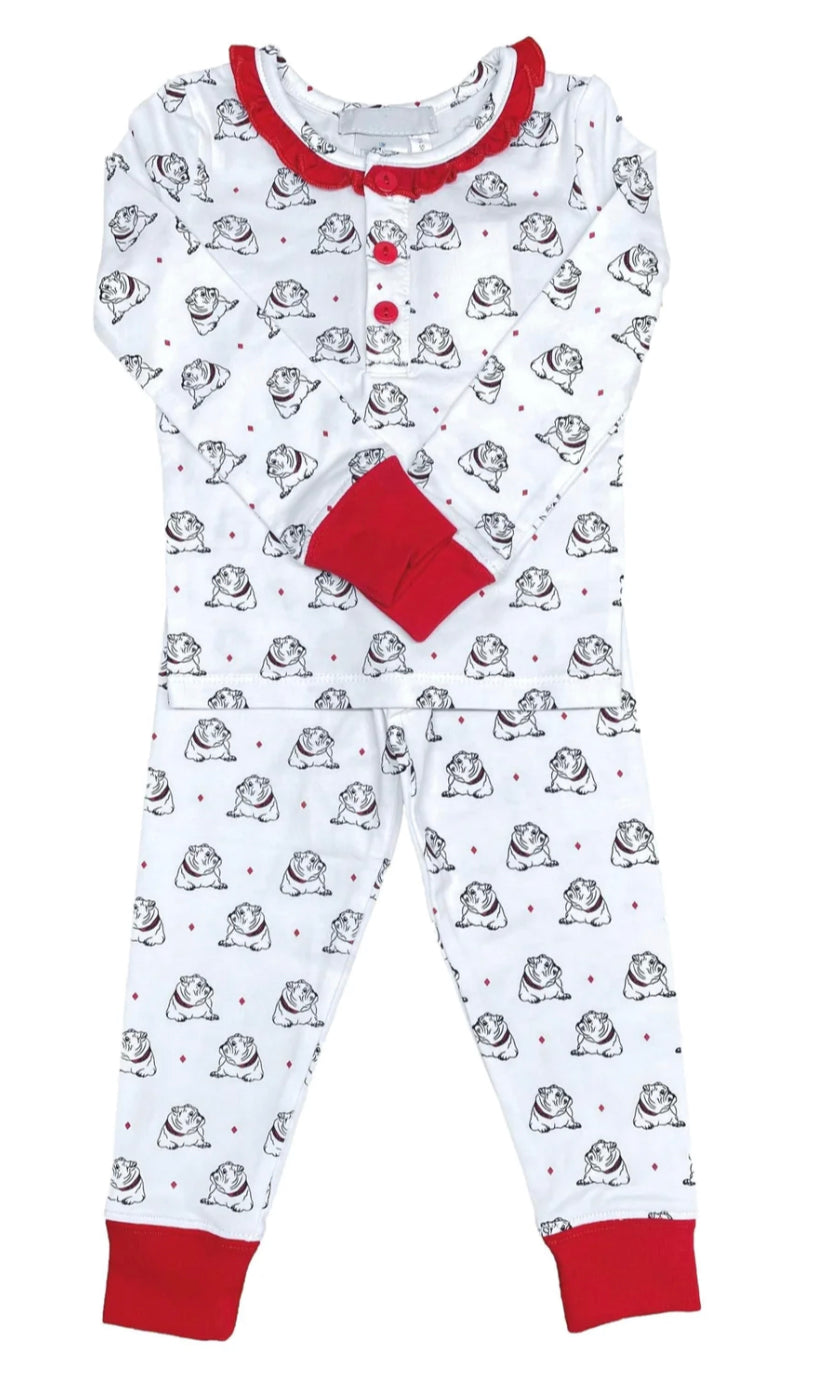 Ishtex Red and Black Bulldog Girls PJ Set