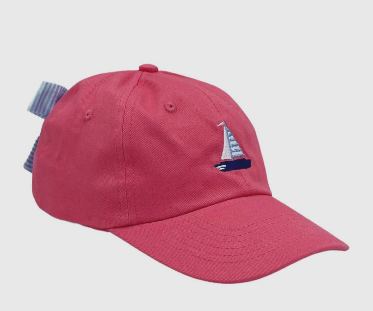 Girls Sailboat Baseball Hat with Bow