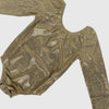 Long Sleeve Leotard-Shiny Gold