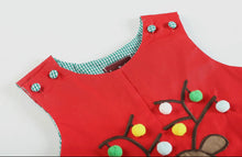 Load image into Gallery viewer, Lil Cactus Red Pom Pom Reindeer Overalls
