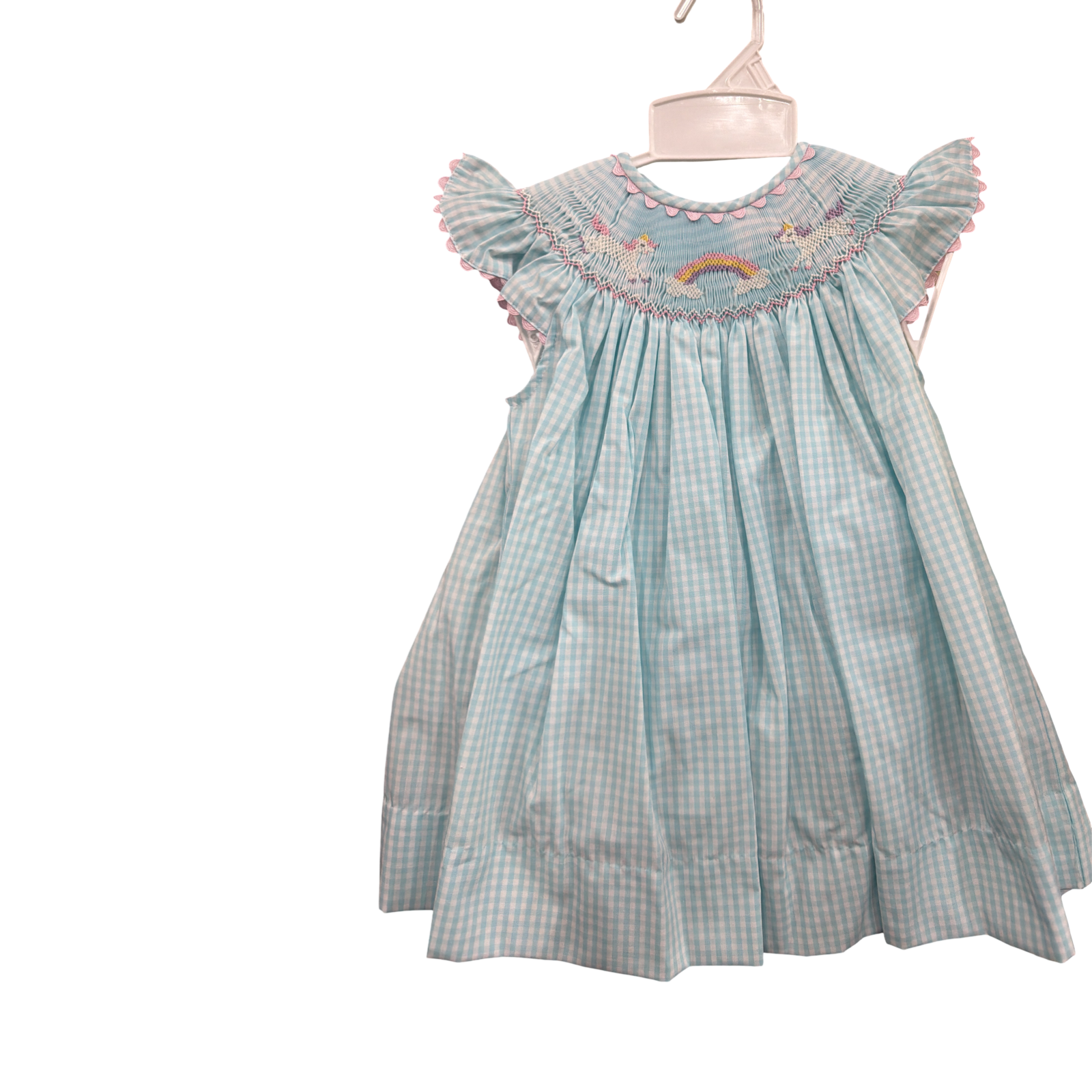 Unicorn Smocked Dress with Angel Sleeves