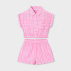 Girls Cotton Pink Stripe Short Set