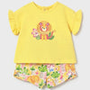Baby Girl Yellow Lion Appliqué Safari Short Set