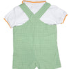 Green Gingham Fall Crane Short-all Set