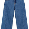 Girls Light Weight Wide Leg Adjustable Waist Jeans-Dark
