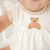 Bear Hugs Hand-Embroidered Diaper Cover Set - Dusty Rose