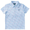 Boys' Short Sleeve Pro Performance Polo - Windsurfer Fourth Print