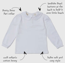 Load image into Gallery viewer, Peter Pan Collared Whit Long Sleeve Shirt
