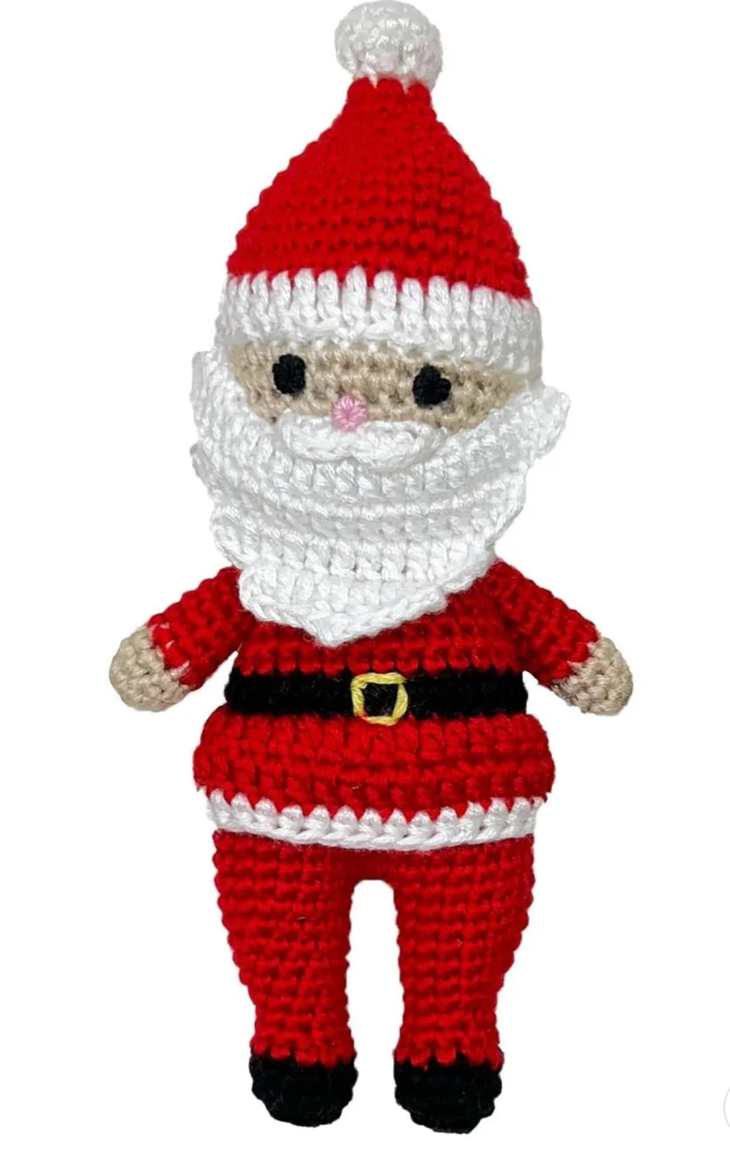Santa Bamboo Crochet Rattle 5”