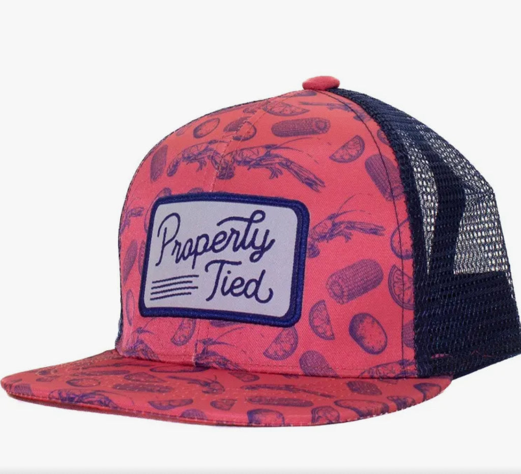 Properly Tied Boys Sportsman Trucker Hat-Crawfish Boil