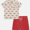 Little Me Boys Car Terry Short Set