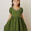 SWOON BABY OLIVE DITSY FLORAL GWEN TAB DRESS