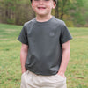 Kid's Pro Performance Short Sleeve T-shirt in Olive Green with Deer Antlers