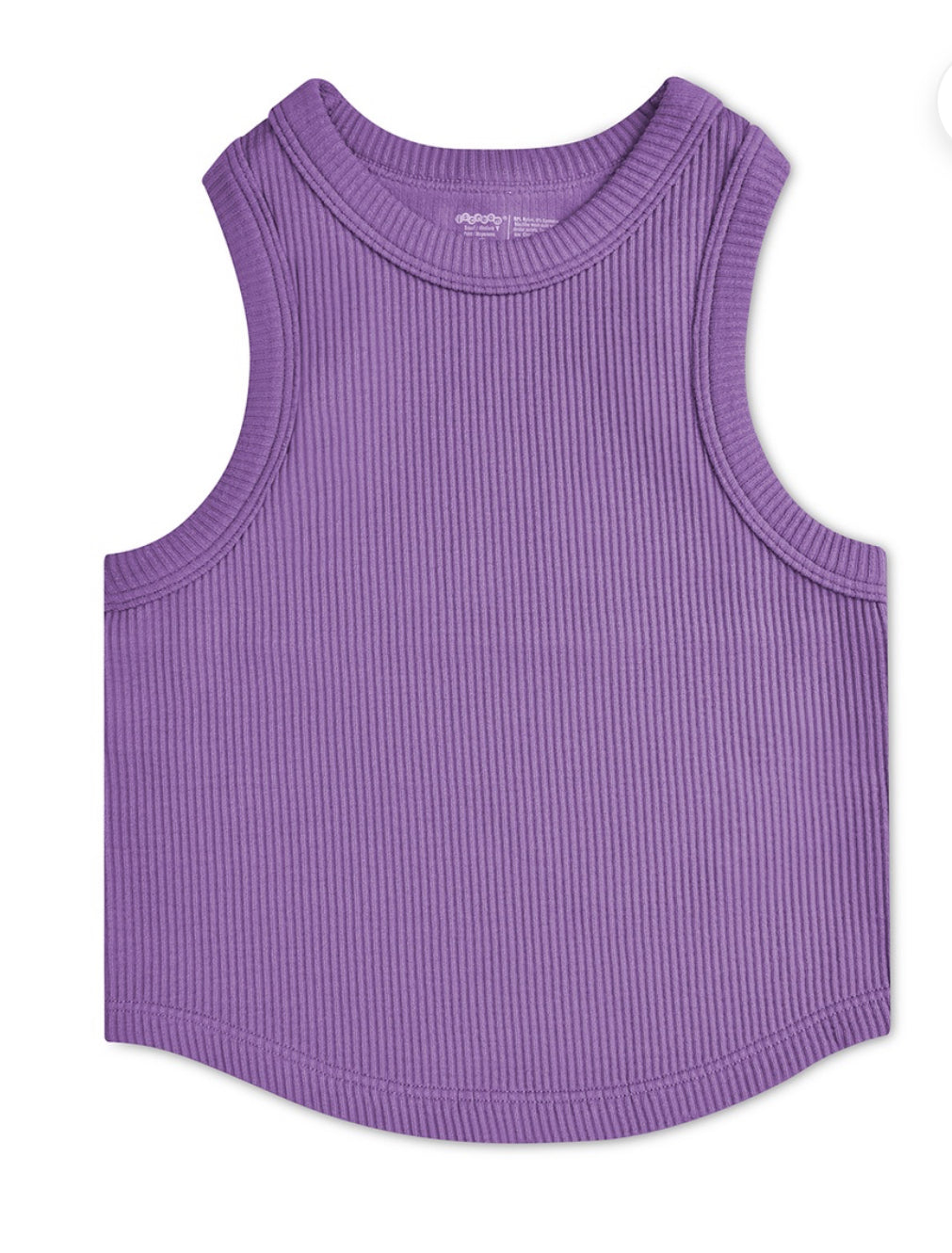 Iscream Cropped Ribbed Racerback Tank Top-Vivid Violet