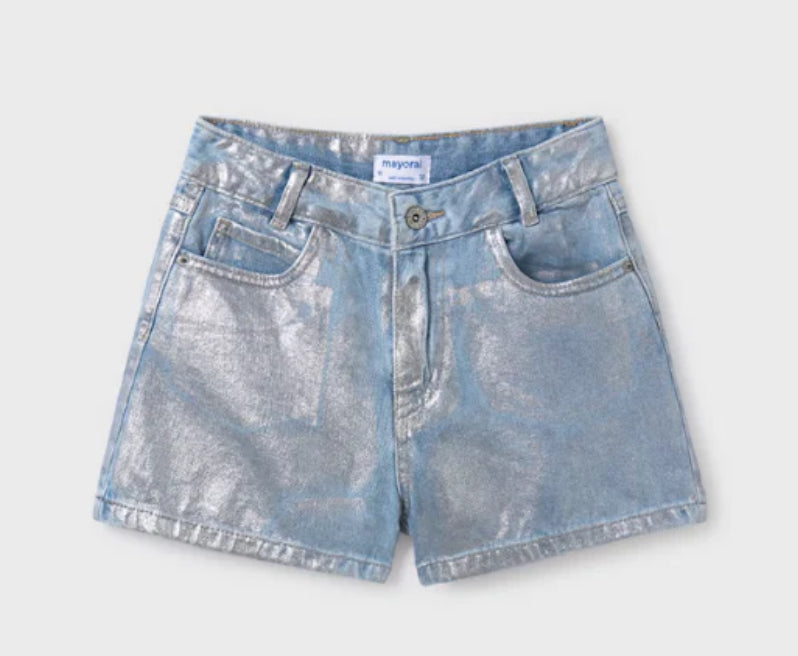 Metallic Jean Shorts