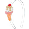 Lilies & Roses Ice cream cone gold glitter headband w/ cherry