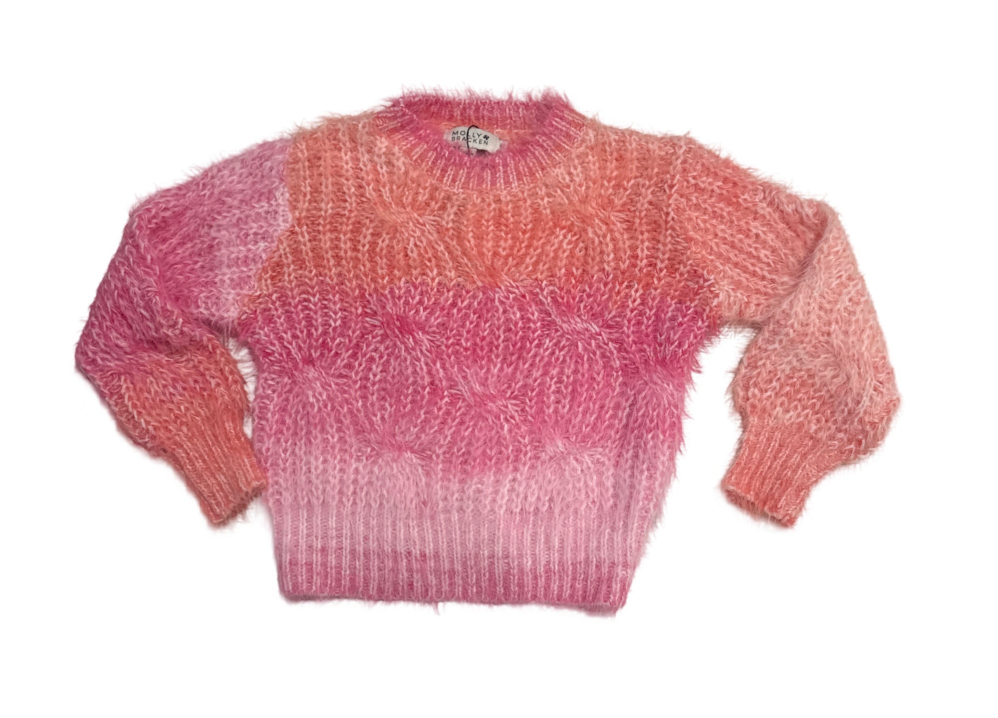 Molly Bracken Knotted Sweater-Pink Ombré