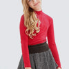 Good Girl Mock Neck Long Sleeve
Modal Knit Top-Red