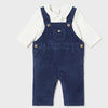 Mayoral Baby Boys Blue Corduroy Dungaree Set