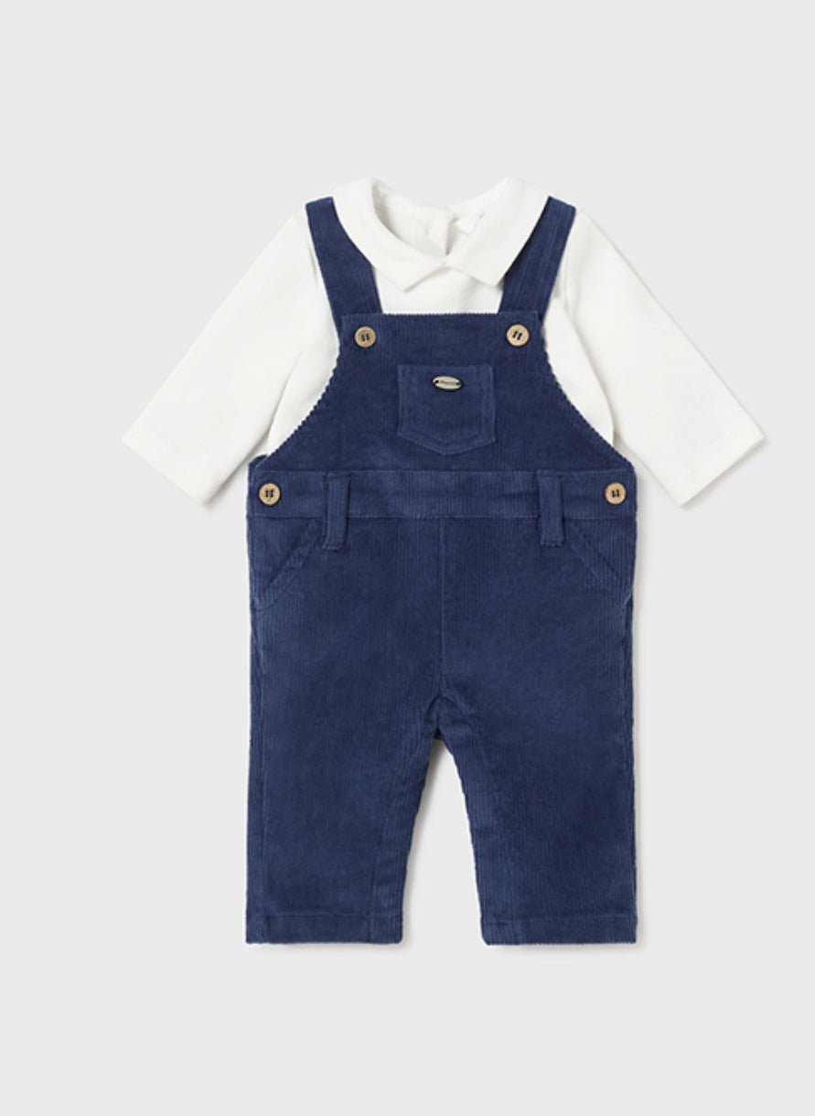 Mayoral Baby Boys Blue Corduroy Dungaree Set