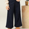 Mayoral Girls Wide Leg Cropped Stretch Pant-Marino