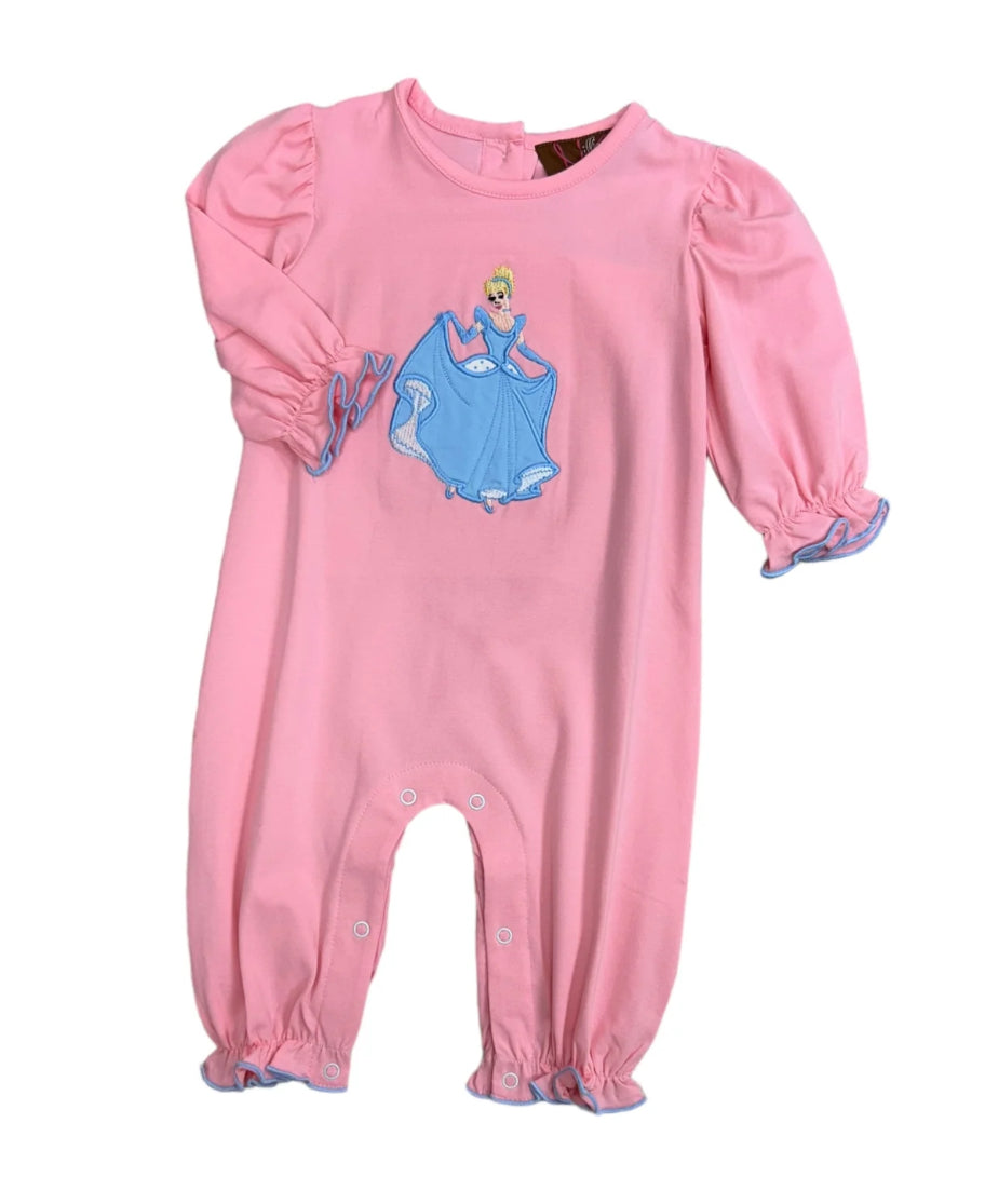 Millie Jay Princess Applique Girls Romper