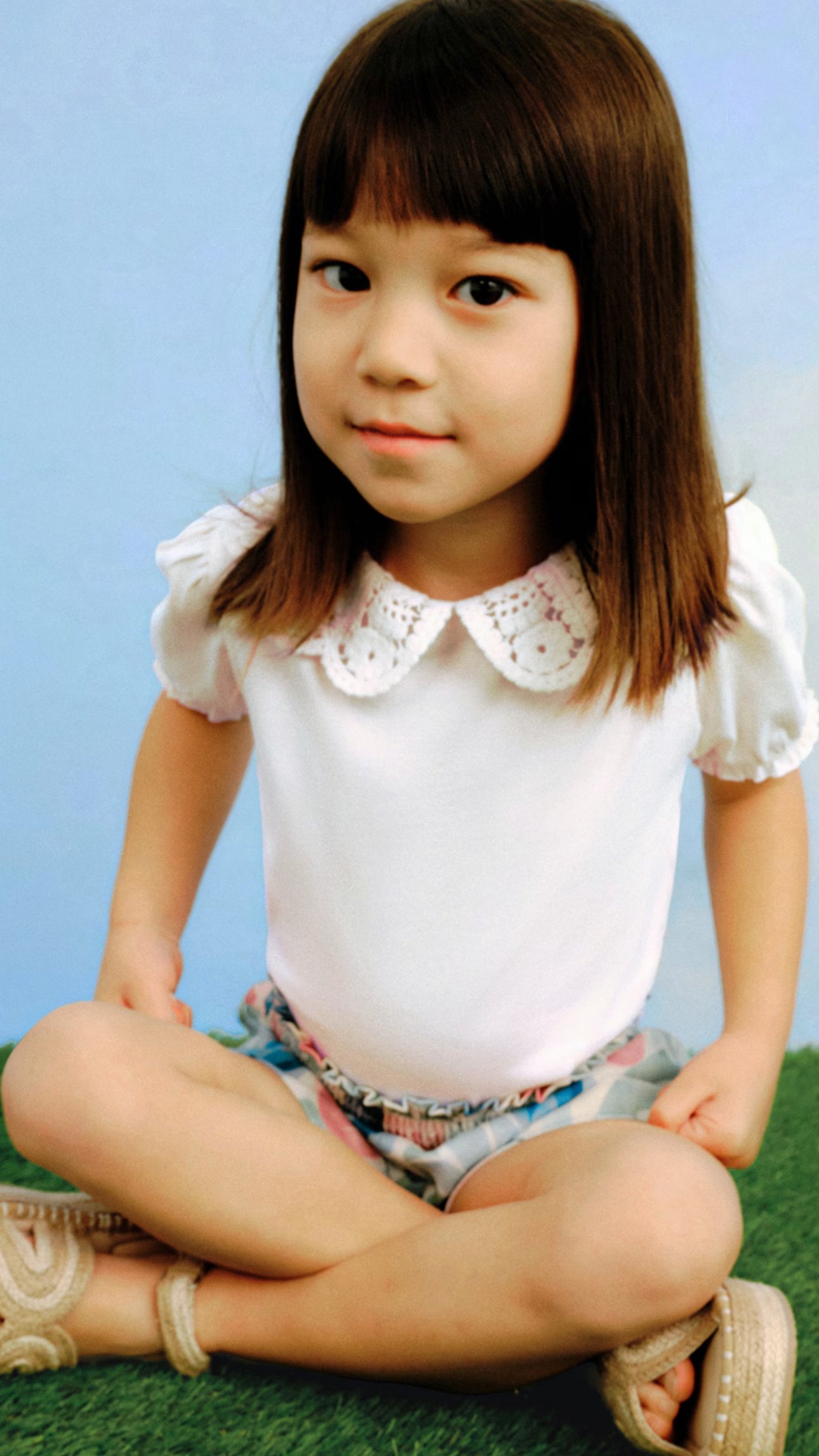 Girls Crochet Collar Top