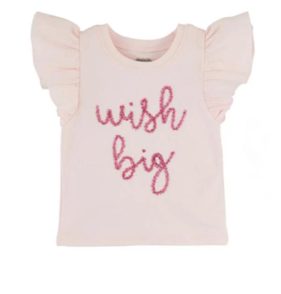 Mudpie “Wish Big”Birthday Girl Sparkle Tee