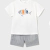 Shark Appliqué Short Set